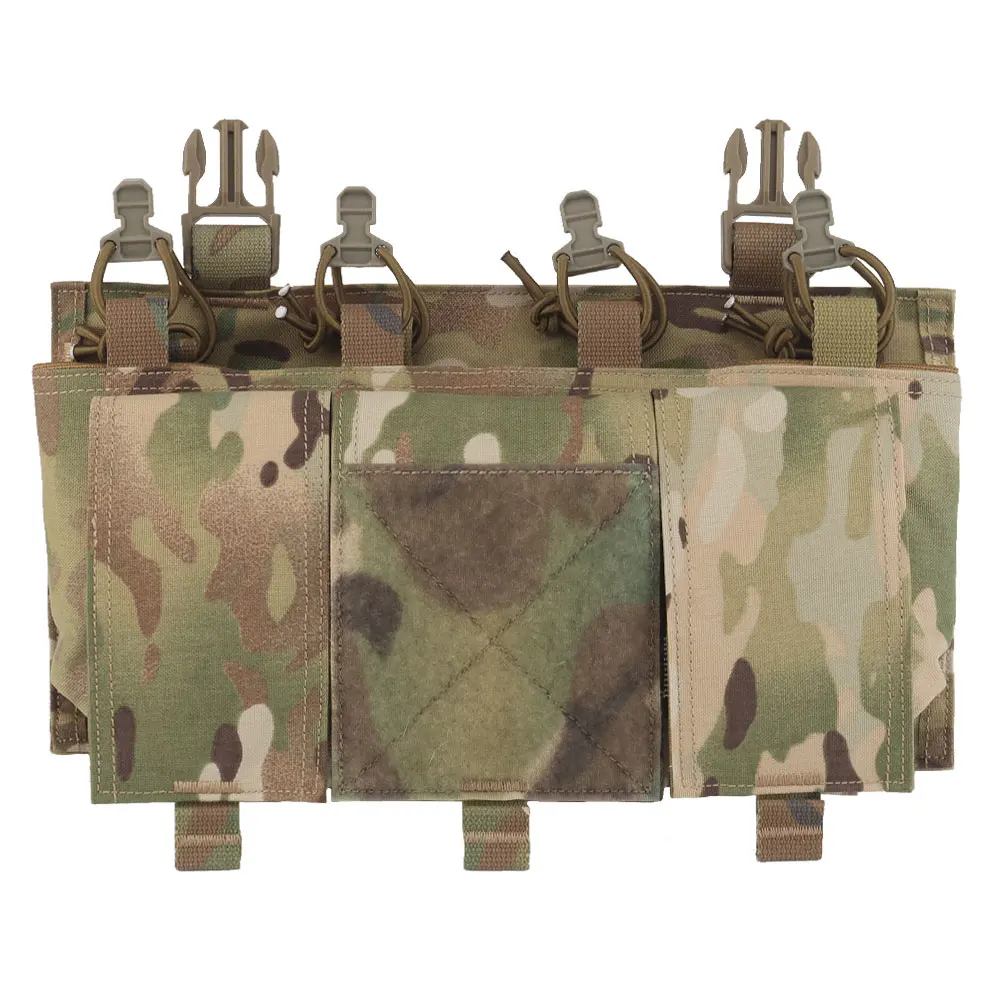 Bolsa táctica para revistas 5,56, bolsa cuádruple Mag AR15, Rifle Airsoft, bolsa MAG de cuatro orificios para chaleco de caza, portador de placa, Panel frontal - imagen 3