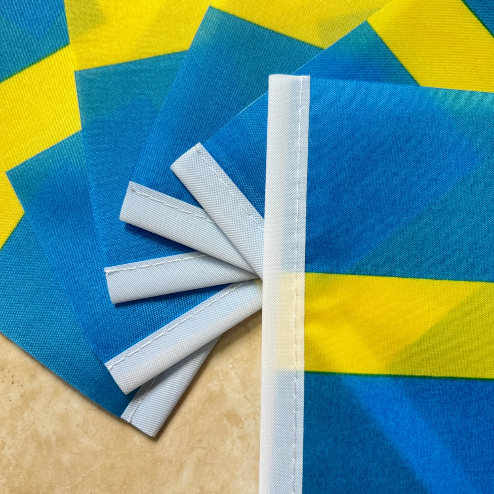 Bandera de mano Suecia poliéster permeable doble cara para eventos - imagen 5