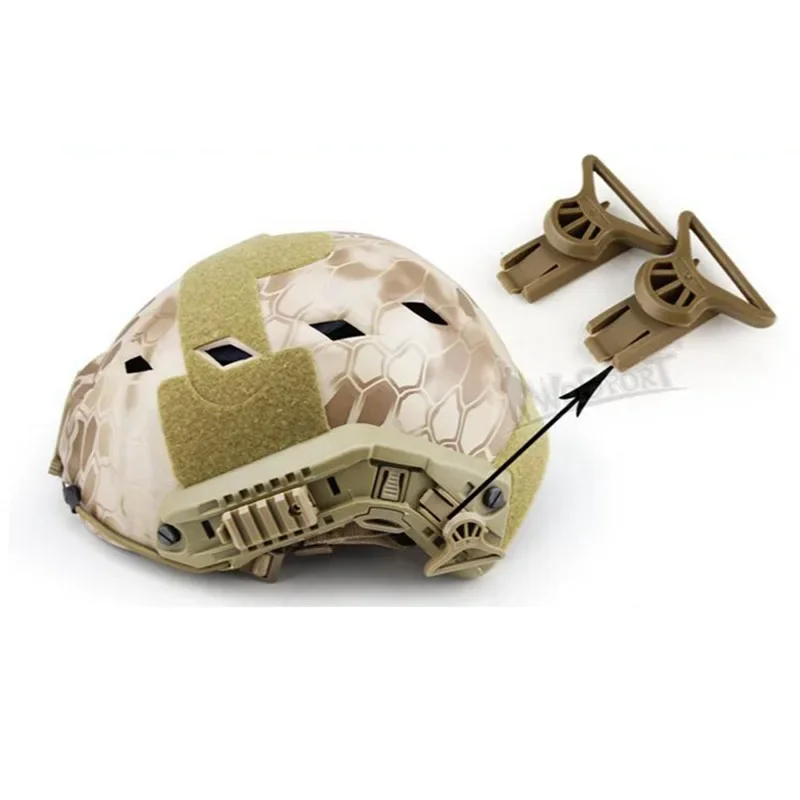 Accesorios adaptadores para casco táctico, gafas de visión nocturna de 19mm, Clips giratorios, adaptador de riel para casco de Paintball, 2 unids/set