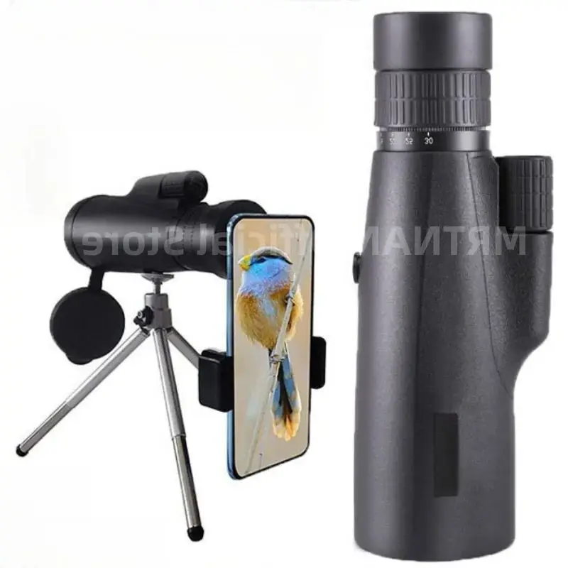 monocular potente monocular para acampar, telescopio HD con Zoom 10-30x50, avec trépied, Clip para teléfono, para verrotar binoculares de caza de aves - imagen 2