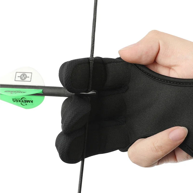 Pestaña para dedo de tiro con arco, protector de 3 dedos, arco recurvo, tiro con arco tradicional, objetivo de caza, protección para mano izquierda/derecha, 1 ud. - imagen 4