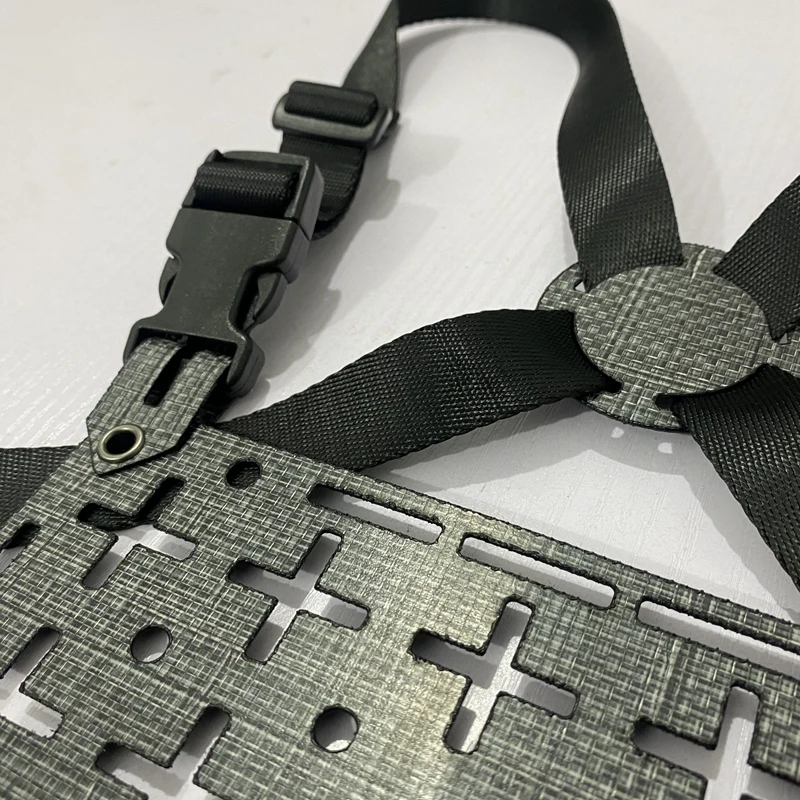 Paquete de pecho táctico para exteriores, paquete de pecho de montaje en el pecho, placa Base de corte láser, montaje con bolsa adjunta - imagen 3