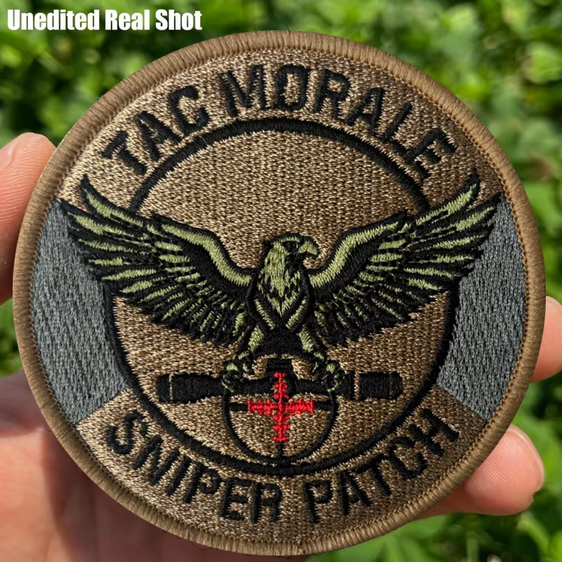 TAC MORALE parche táctico bordado Sniper con velcro mochila - imagen 2