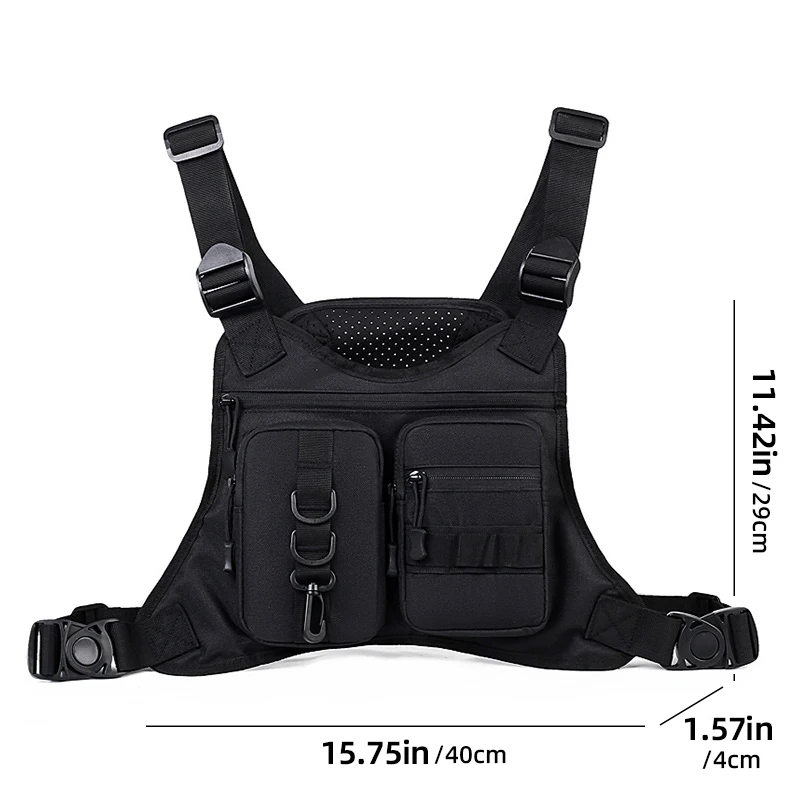 Bolsa táctica MOLLE para chaleco, organizador de pecho con bolsillos - imagen 5