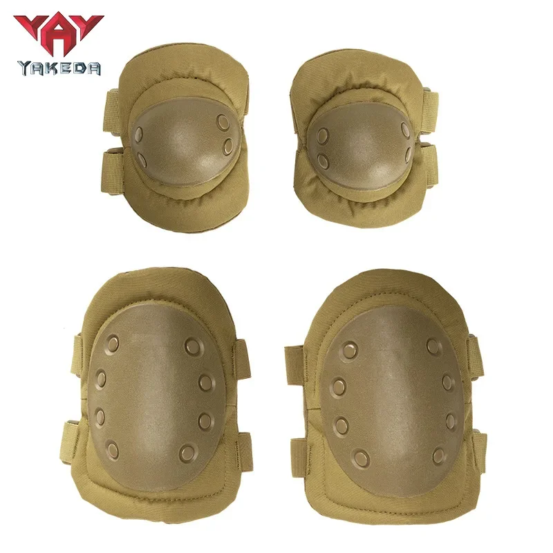 YAKEDA-rodilleras protectoras de combate táctico, coderas, conjunto de almohadillas protectoras, equipo deportivo, Protector de codo y rodilla, protección de piernas