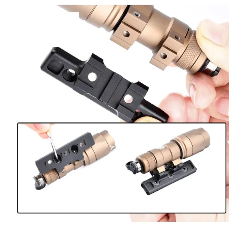 Wadsn-Base de montaje Offset de linterna M300 M600 para PIcatiny Mlok keymod, accesorios de luz de explorador al aire libre - imagen 4