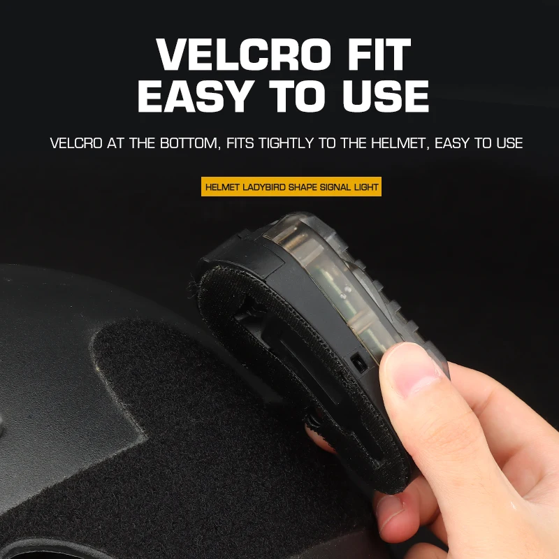 Lámpara táctica para casco, luz LED de señal de supervivencia, cinta mágica tipo mariquita, luz para casco, impermeable, equipo de caza y acampada al aire libre - imagen 5