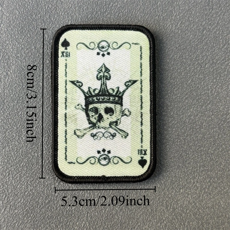Parche táctico "Ace of Spades Death Card", insignia de moral militar, gancho y bucle estampado, mochila, ropa, pegatina decorativa, brazalete - imagen 2
