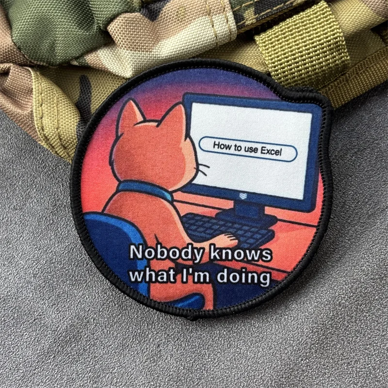 Parche impreso "Nobody Knows What I'm Doing", insignia de moral táctica, parches militares con gancho, pegatinas para ropa y mochila - imagen 5