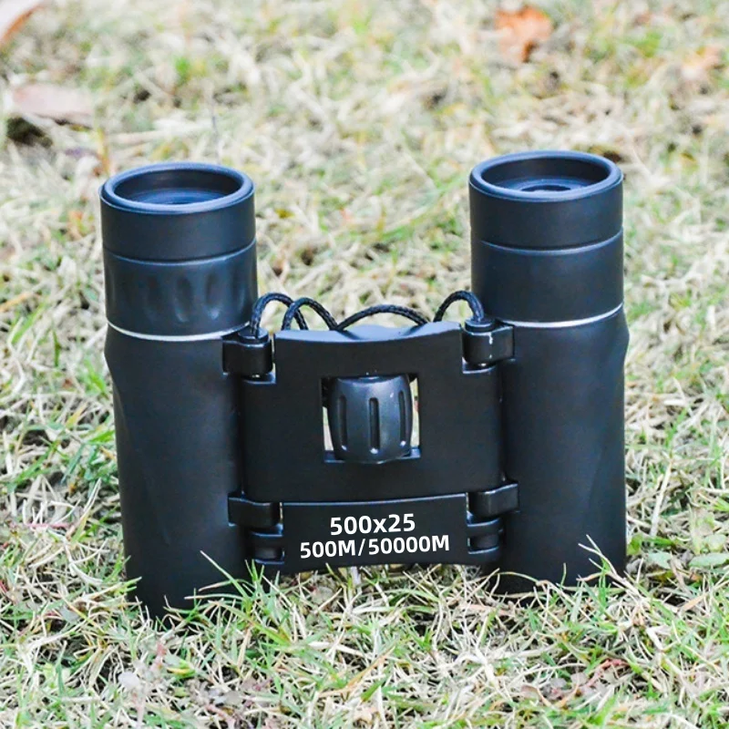 Binoculares portátiles con Zoom Hd de 500x25, telescopio plegable potente de 5000M/50000M, Visión de larga distancia, caza al aire libre, Camping y Deportes