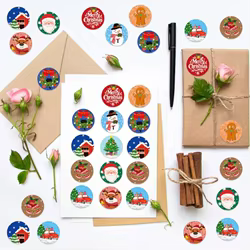 Pegatinas navideñas para decoración tabletas, calcomanías navideñas PVC, suministros para manualidades DIY, adhesivo arte