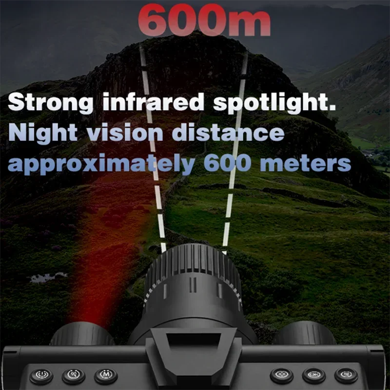 600m de largo alcance de un solo tubo 4K infrarrojo Digital Gen 2+ Gen 3 herramienta de caza montada en casco de gafas de visión nocturna de exploración - imagen 4