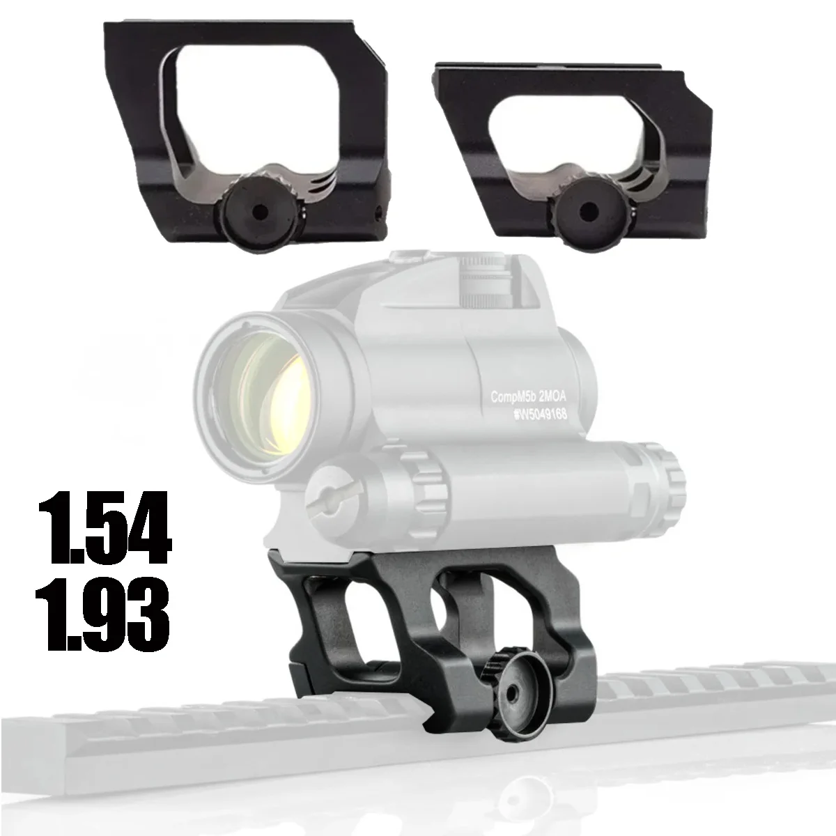 Táctico 1,54 1,93 altura Riser alcance QD montaje vista aumentar Base adaptador soporte T01 T02 Dot Reflex mira Mpunt ajuste 20mm - imagen 3