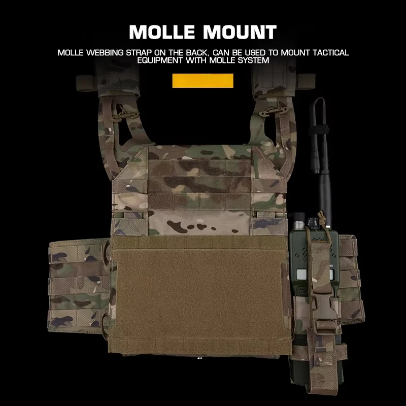 Bolsa táctica de Radio estilo serie R con soporte MOLLE, bolsa para Walkie Talkie para portador de placa, aparejo de pecho, accesorios de caza - imagen 4