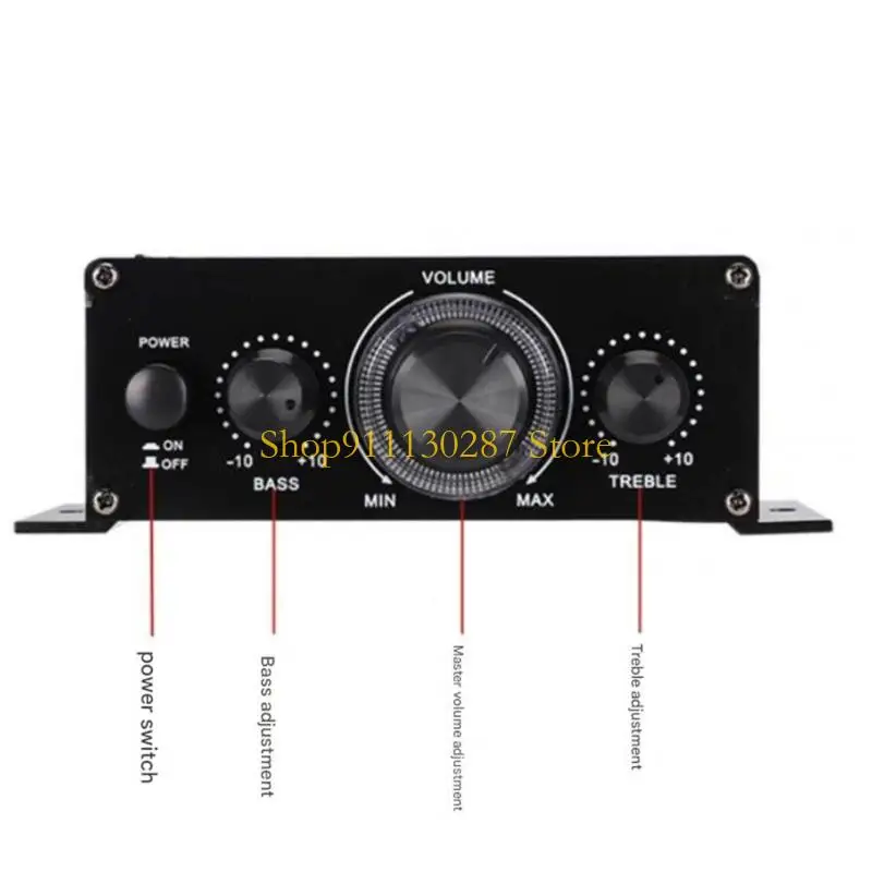AMPLIFICADOR POTENCIA ligero J1HC, Mini amplificador sonido estéreo Digital HIFI 12V, 20x20W, para Radio coche, cine - imagen 5
