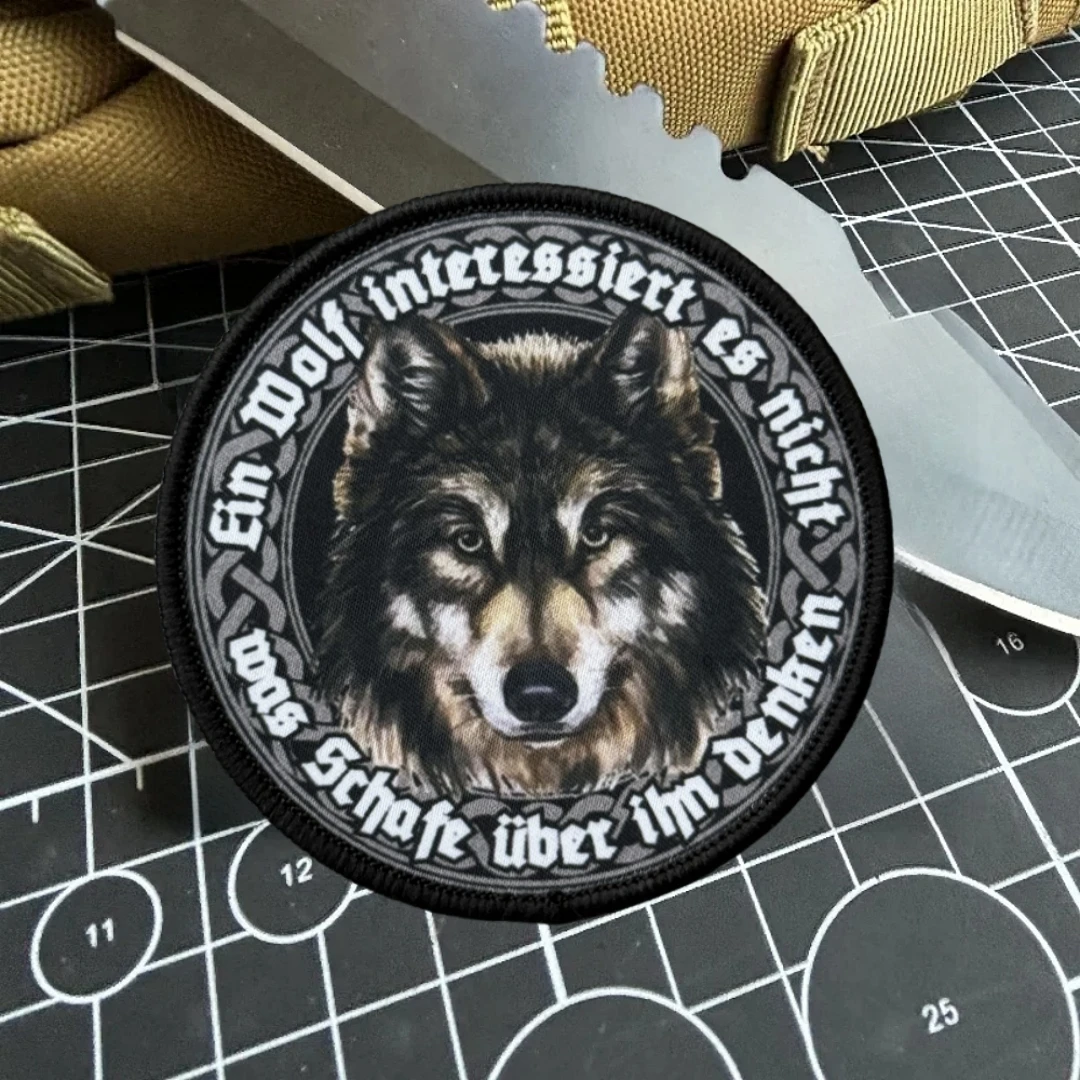 Parche táctico Wolf Morale con gancho y bucle, pegatina divertida para mochila con estampado de equipo 2A del ejército para ropa, brazalete militar - imagen 3