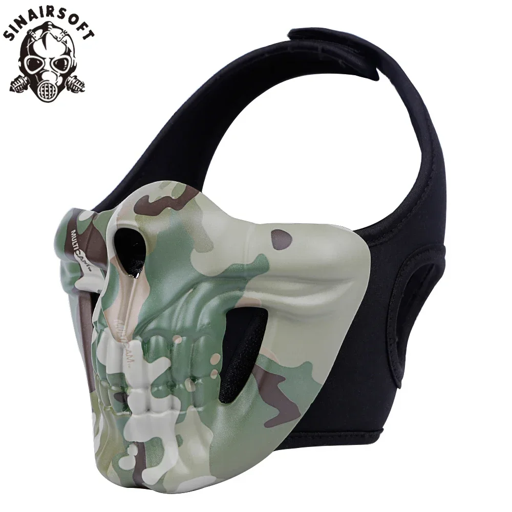 Máscara Táctica de Media Cara con Diseño de Calavera para Caza, Airsoft, Paintball, Actividades al Aire Libre, Halloween, Cosplay, Tiro CS, Máscaras Protectoras Multi-estilo