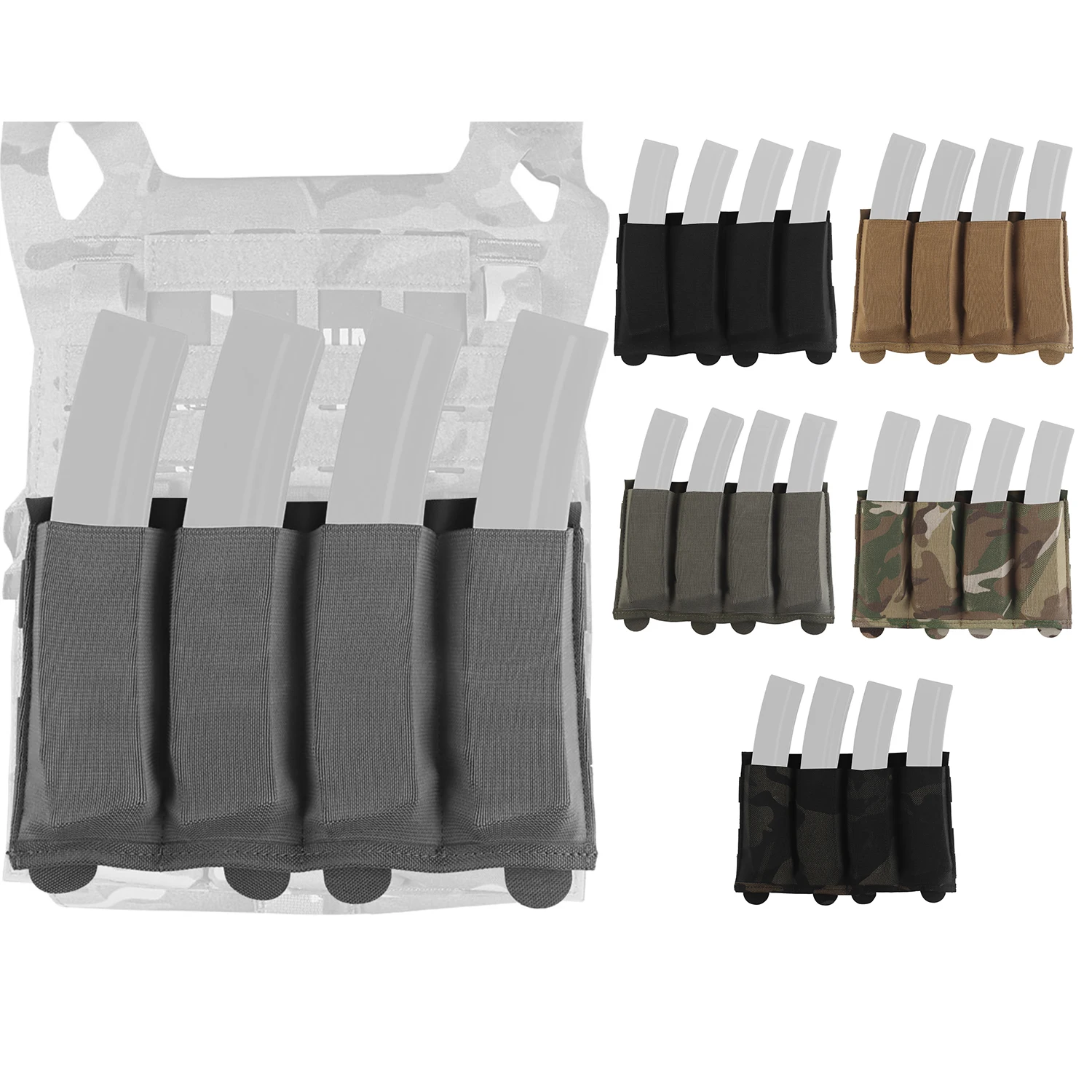 Fourfold Carry Lightweight Elastic Submachine Gun MP5 MP5K MP7 MP9 UMP45 APC9 APC45 SPC9 SPC10 SPC45 Mag Pouch Magazine Holster