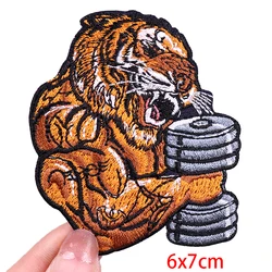 Parche bordado animal musculoso termoadhesivo para ropa