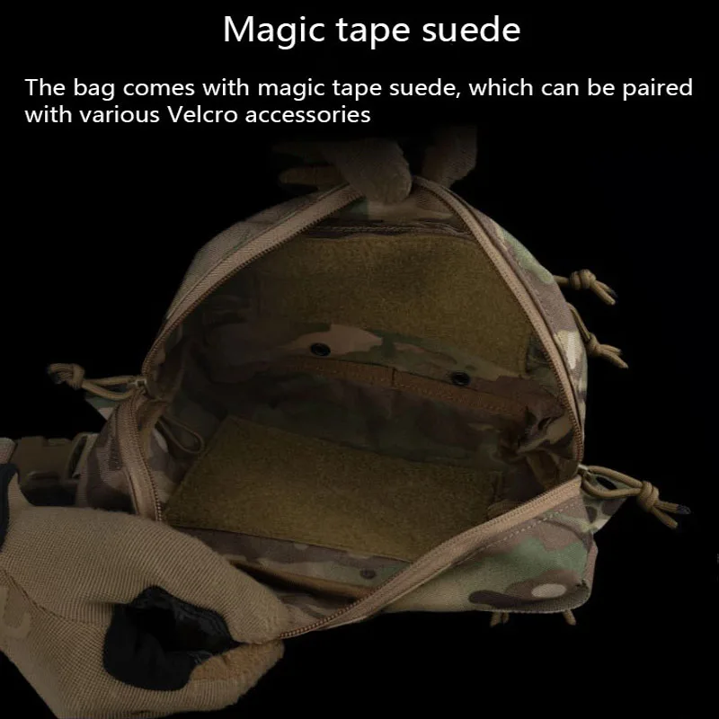 Riñonera grande de camuflaje, dos formas de uso, alta capacidad, fácil de usar, equipada con un anillo de expansión, tela Cordura - imagen 4