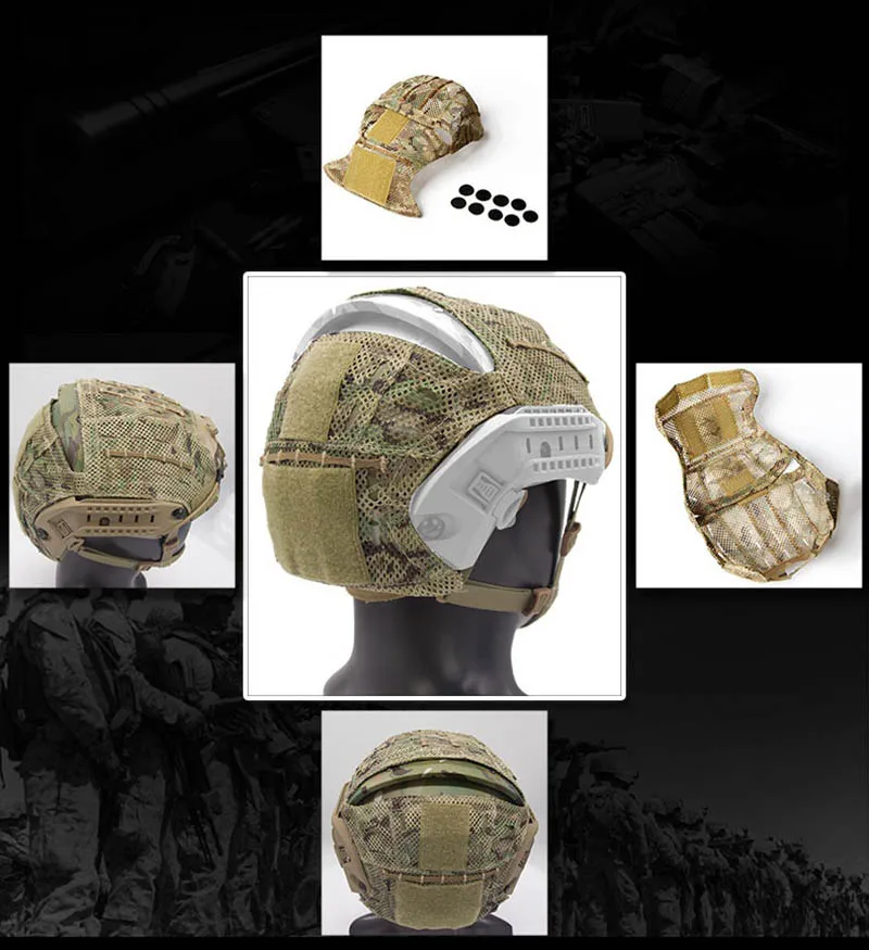 Cubierta de camuflaje para casco táctico AF con diseño de malla CP2 2 en 1 - Accesorio profesional para equipo al aire libre - imagen 3