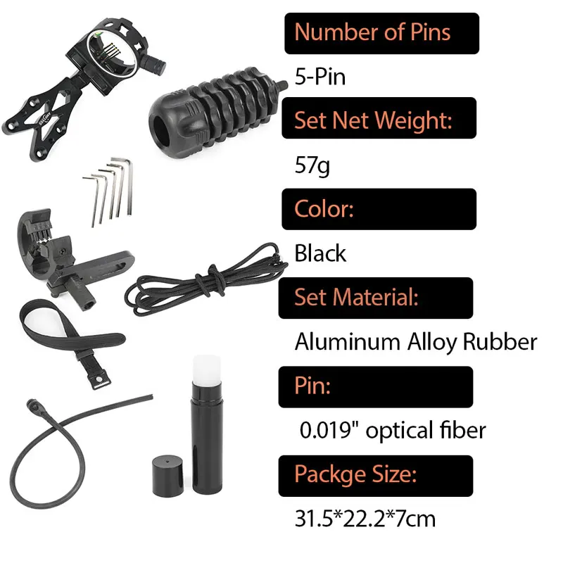 Kits de mira de arco de tiro con arco AME1000, estabilizador de apoyo de flecha mejorado, mira abierta para arco compuesto al aire libre, caza, tiro, accesorios RH - imagen 2