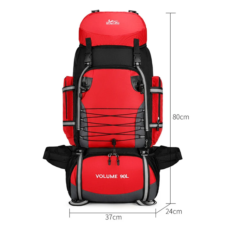 Mochila táctica para escalada y senderismo al aire libre de 90L, mochila para deportes de acampada, senderismo, bolsa de equipaje reflectante de viaje grande para hombres y mujeres - imagen 5