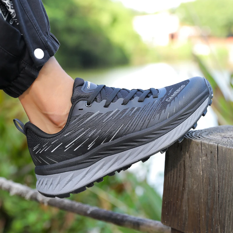 CAMSSOO zapatos de malla transpirables para senderismo al aire libre, zapatos para correr para hombre, zapatillas todoterreno para mujer, zapatos informales para caminar en montaña - imagen 5