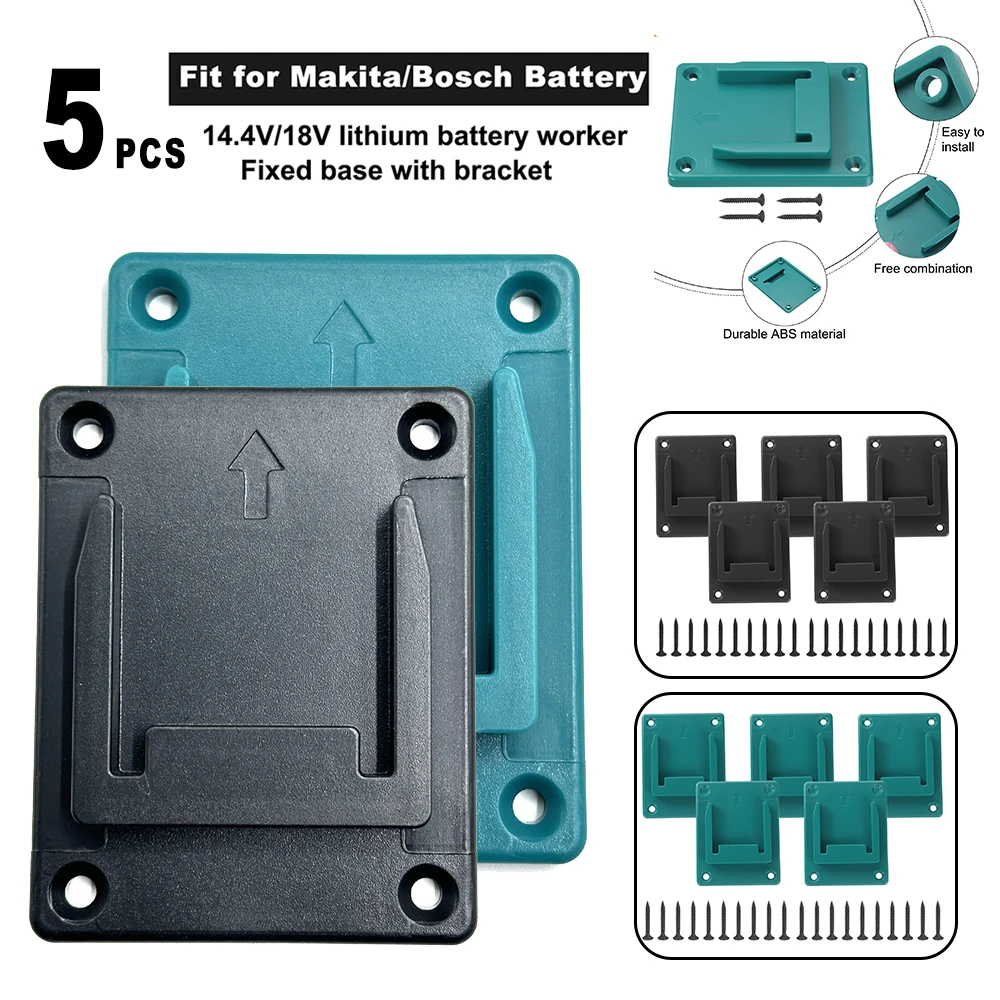 5 uds para Makita 18V para Bosch 18V soporte de herramientas de batería de iones de litio soporte de herramientas de taladro soporte de almacenamiento de montaje de herramientas de montaje en pared