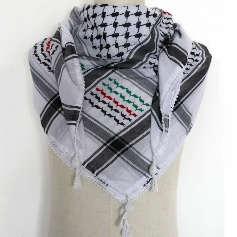 Keffiyeh tejido tradicional, chal Hijab de algodón, bufanda Shemagh Unisex elegante, pañuelo árabe versátil y de moda - imagen 3