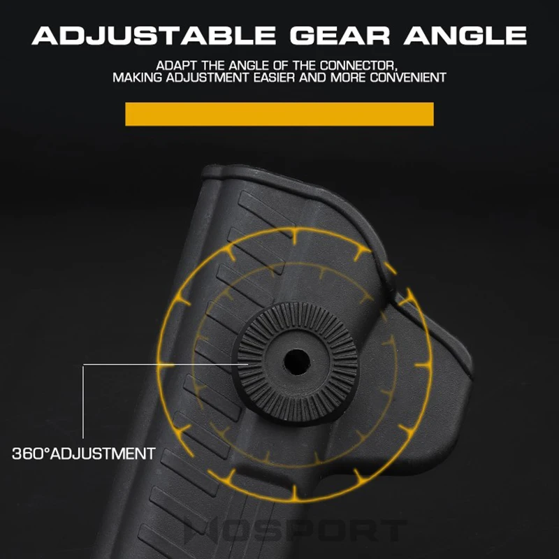 Funda táctica para pistola Airsoft, funda de pistola para S & W M & P de 9mm, cinturón para diestros, con ángulo de transporte ajustable, accesorio de caza - imagen 5