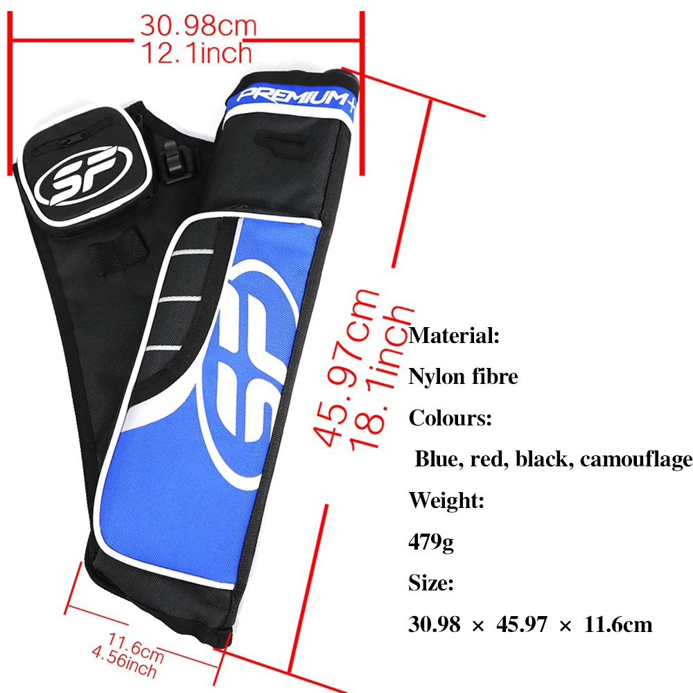 Carcaj de flechas de Triple cañón duradero de fibra de nailon multicolor, accesorios para lazos de tiro para caza al aire libre, puede contener 20-30 flechas, 1 ud. - imagen 4