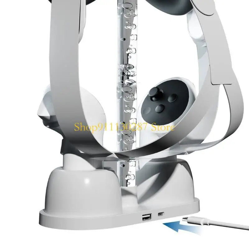 Soporte controlador base carga J1HC con luz LED para auriculares MetaQuest 3 - imagen 5