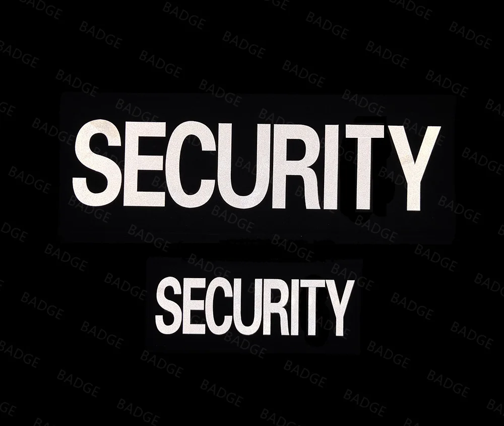 Parche bordado de guardia de seguridad IR reflectante armado, agente de oficial de Sheriff, apliques, chaleco uniforme, parches tácticos, insignia grande - imagen 3