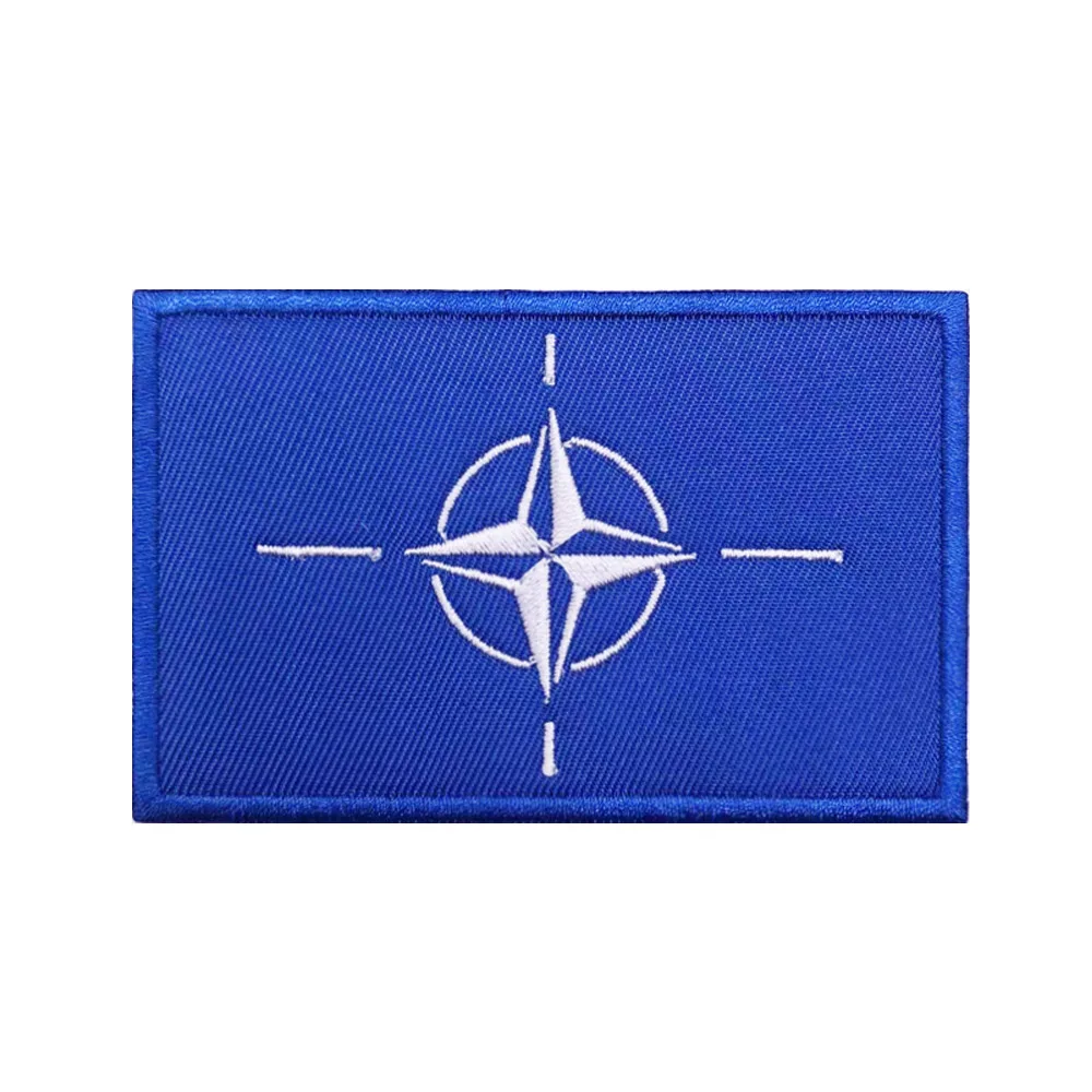 Parches bordados de la bandera de la OTAN, insignia de ropa, brazalete, pegatina de mochila, bolsa militar táctica, 1 unidad