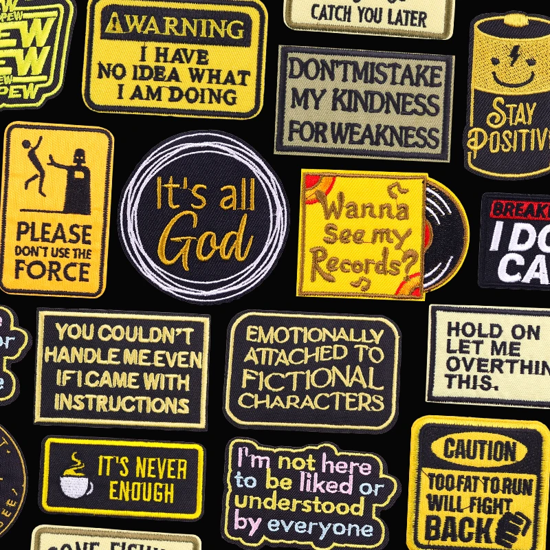 Parche bordado personalizado con texto termoadhesivo táctico