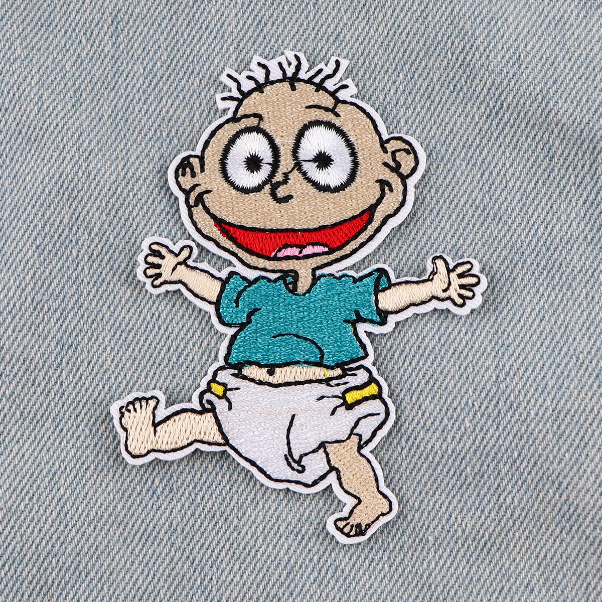 Parches bordados de dinosaurio de dibujos animados para ropa, parches bonitos para ropa, pegatinas para planchar, parches, rayas de animales, apliques Diy - imagen 3