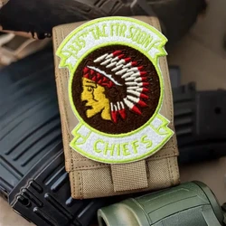 Insignia de moral táctica con retrato nativo americano, parches bordados con gancho y bucle, apliques personalizados, pegatinas para mochila militar