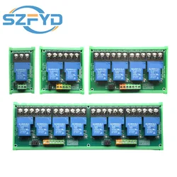 Módulo de relé 1 2 4 8 canales 30A con aislamiento de optoacoplador 5V 12V 24V disparador de nivel alto y bajo y soporte de montaje