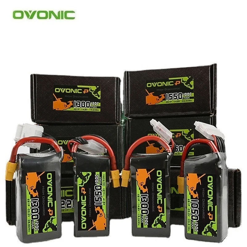 2 uds OVONIC 4S 6S 850mAh 1050mAh 1300mAh 1550mAh batería Lipo para RC FPV avión Quadcopter helicóptero piezas de drones