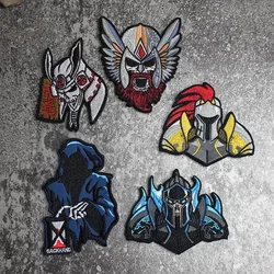 Brazalete bordado de estilo táctico, pegatina de moral única, Caballero dorado con parche de gancho y bucle de mochila