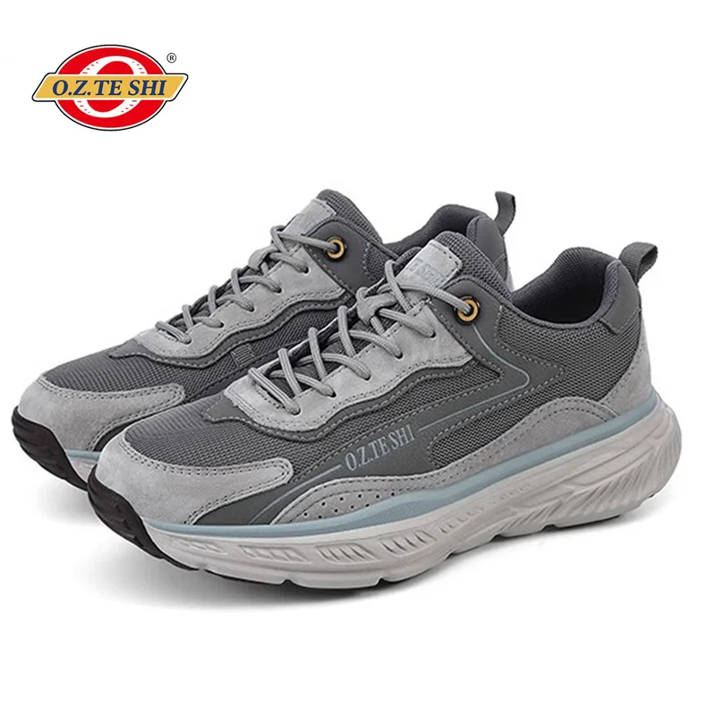 O.Z.THESHI zapatos de senderismo transpirables para hombre, botas de trekking de malla, zapatillas deportivas al aire libre, zapatos casuales ligeros al tobillo de montaña - imagen 3