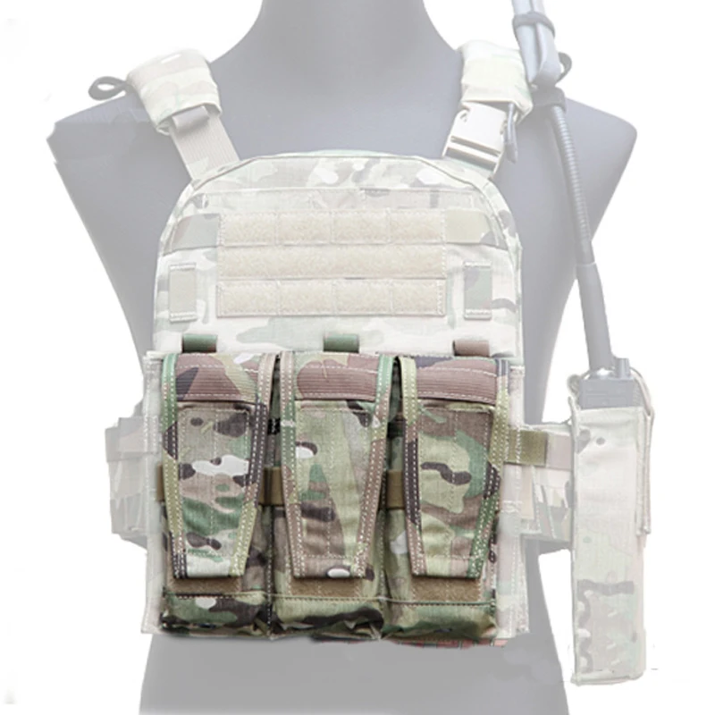 Emersongear-bolsa Triple con solapa para revistas, chaleco AVS, combate EMERSON, bolsa Modular abierta superior, desmontable, nailon para caza EM6365 - imagen 5