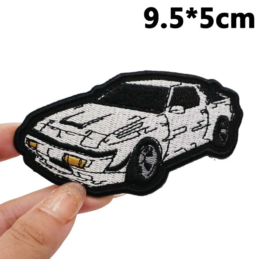 Initial D: by Ryosuke Takahashi FC insignia, aplique bordado, etiqueta de costura, parches de motorista punk con respaldo de gancho
