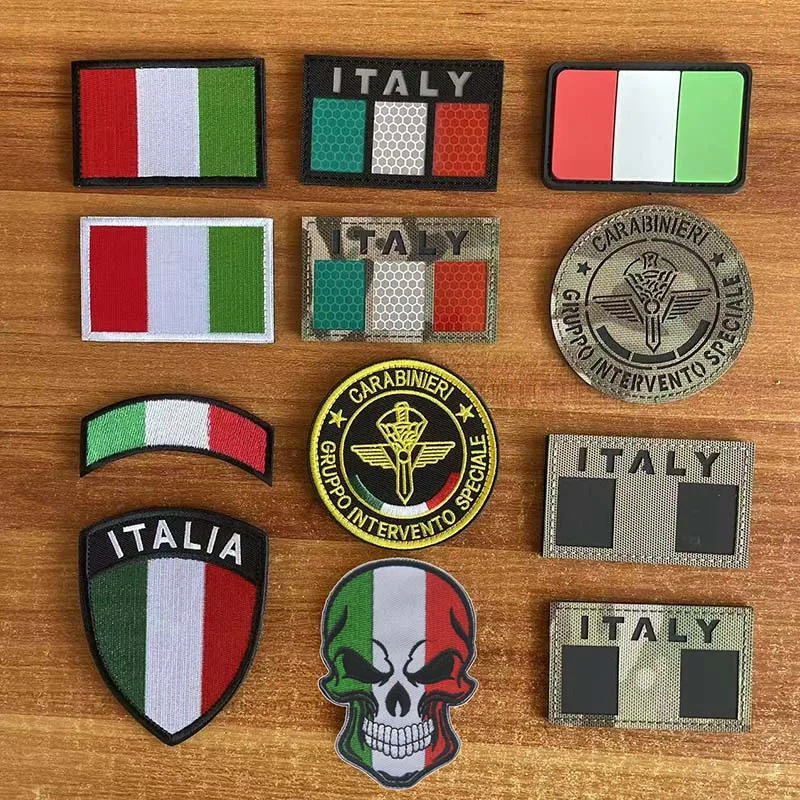 Parche bordado reflectante IR bandera de Italia para MOLLE - imagen 3