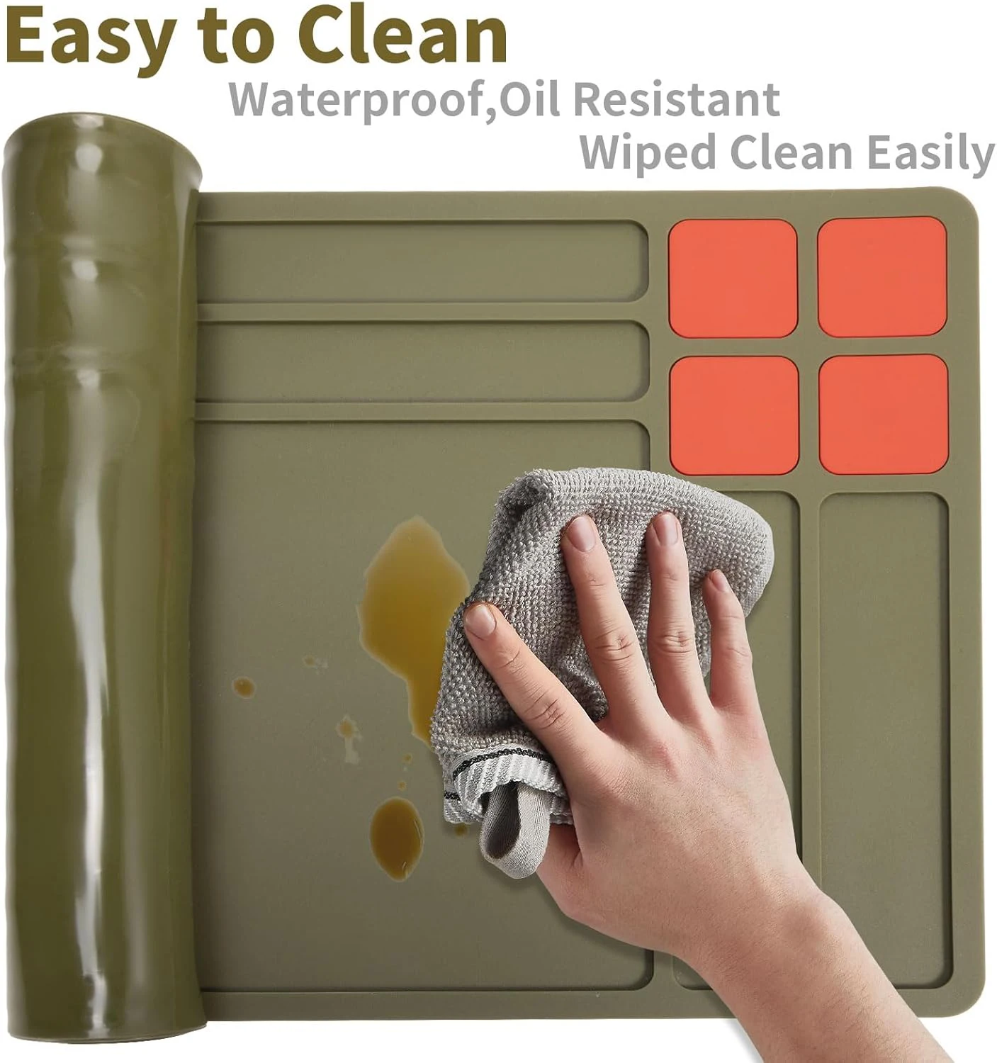 Estera de limpieza de pistola magnética, alfombra antideslizante, armas de limpieza, pistola, revólver, estera protectora para banco de trabajo, almohadilla de limpieza - imagen 3