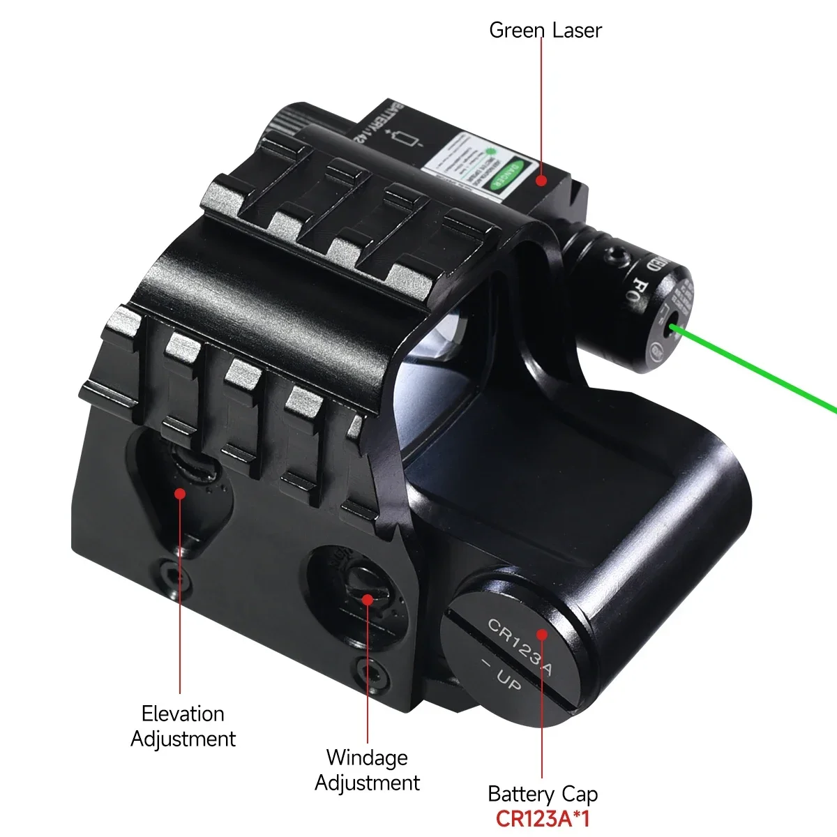 Mira telescópica táctica de punto rojo y verde 552G 553R con calibrador láser, reflejo óptico holográfico, mira para Rifle Airsoft, caza y tiro - imagen 5