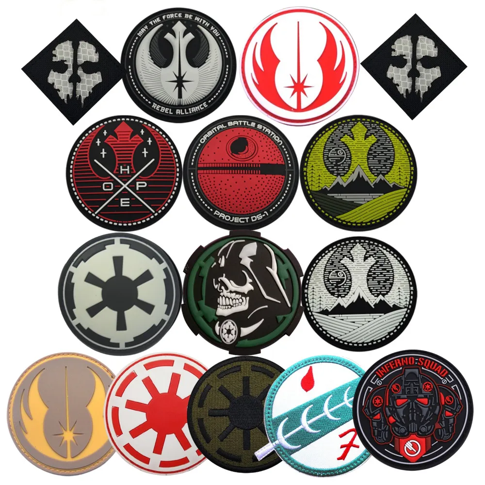 Empire galáctico planeta fuerza espacial orden Jedi República galáctica pegamento suave pegatina mágica luminosa bolsa al aire libre parche de insignia de moral - imagen 2
