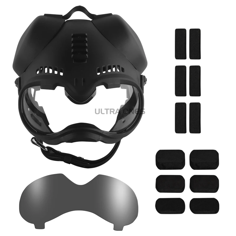 Cascos de entrenamiento para perros CS, casco protector de motocicleta para mascotas, perros grandes, patrulla, perro pastor, con gafas, casco táctico para caza para perros - imagen 3