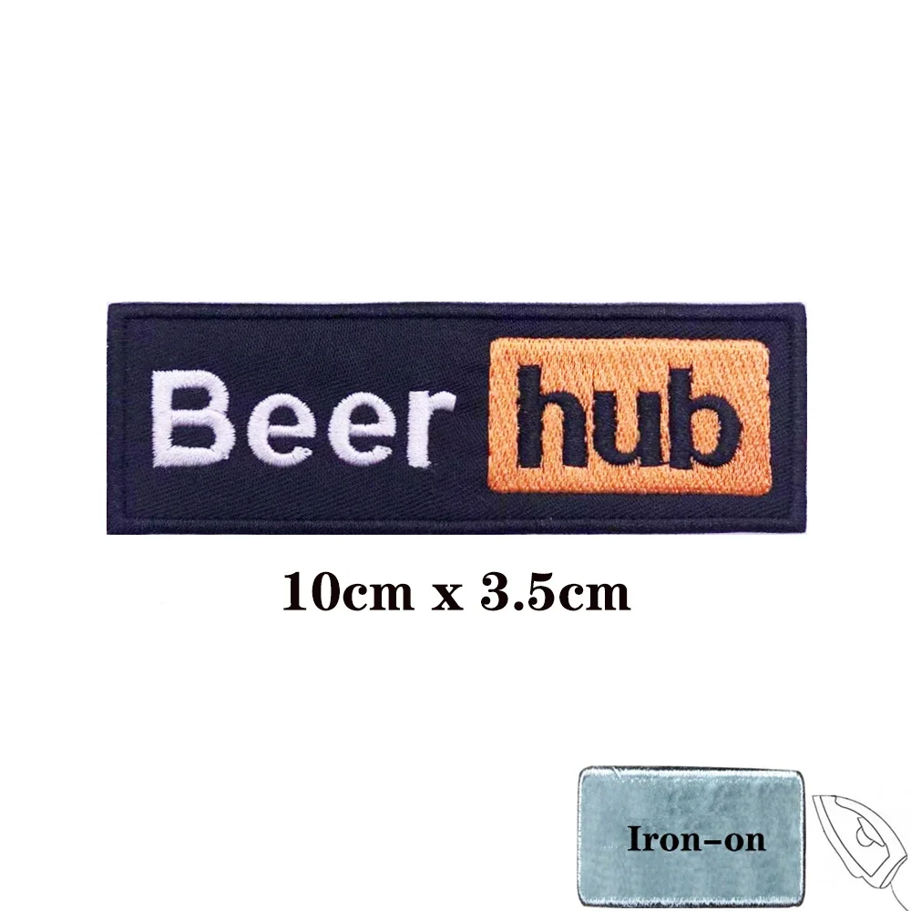 Parches de cerveza Brazalete Parche bordado Gancho y bucle Hierro en insignia bordada Raya militar